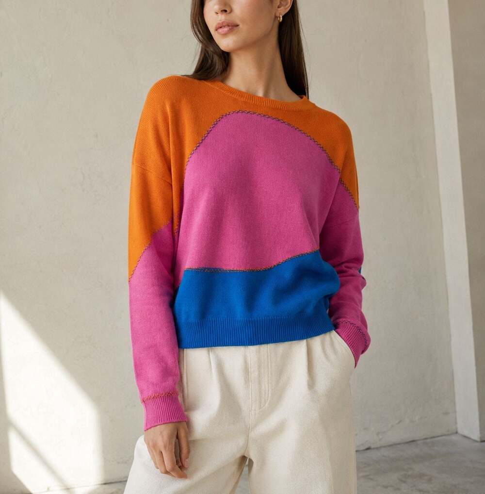 WISPR Abstract Colorblock Knit Sweater | Scandi Boutique Pullover
